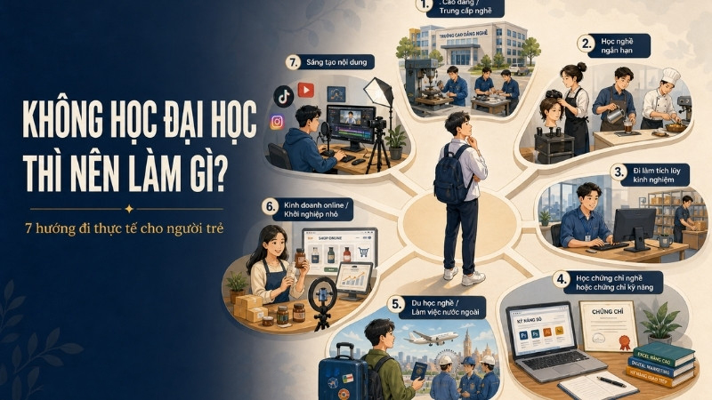 Gợi ý 7 hướng đi nếu bạn không lựa chọn học đại học