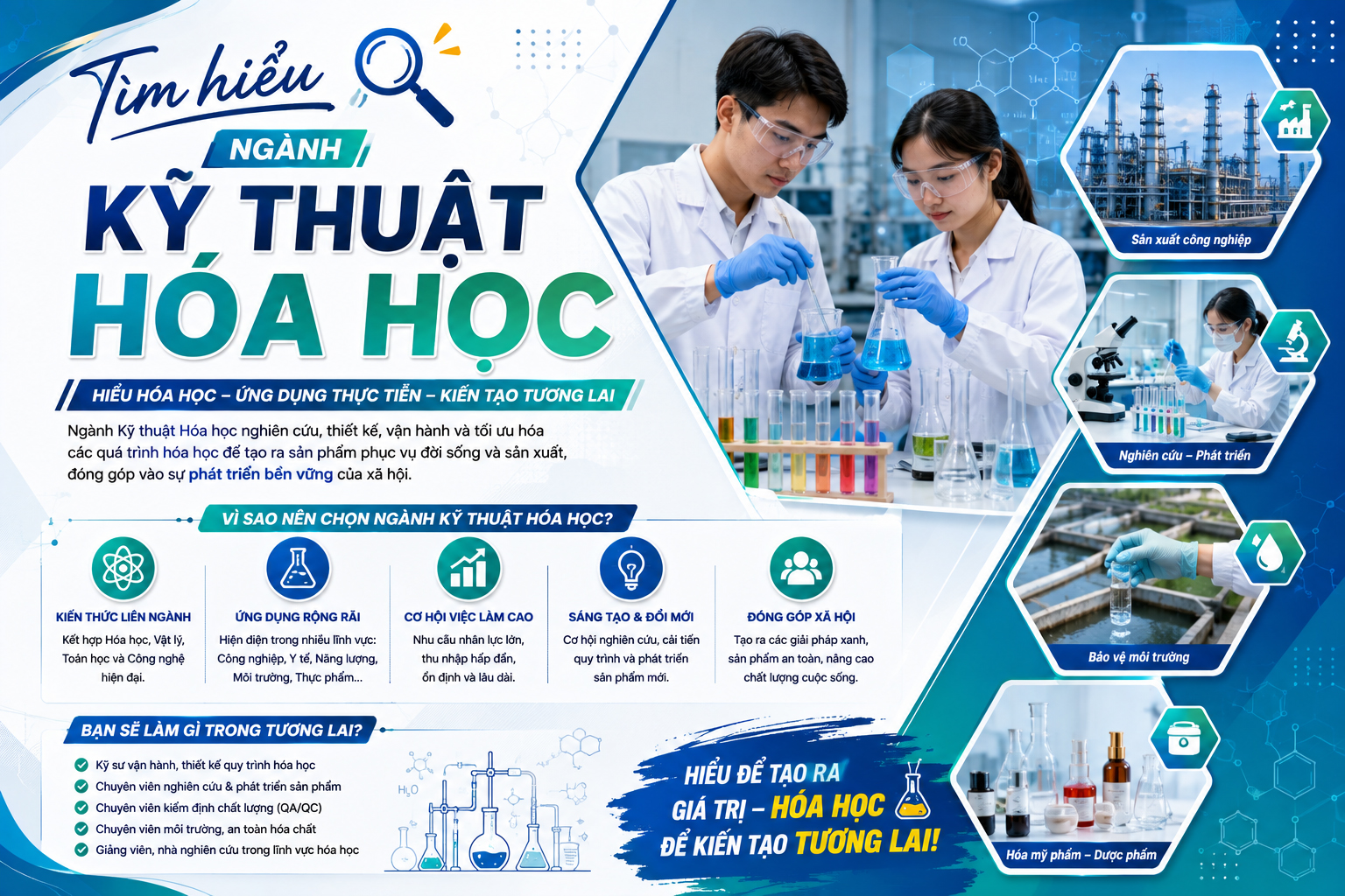 Ngành Kỹ thuật Hóa học là gì, học gì, học trường nào, ra trường làm công việc gì?