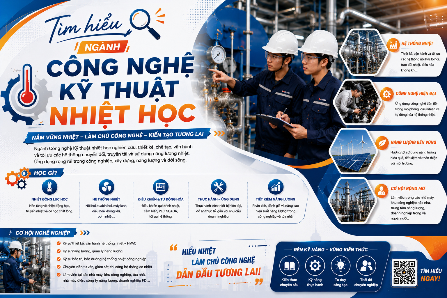 Ngành Công nghệ Kỹ thuật nhiệt học gì, học trường nào, ra trường làm công việc gì?