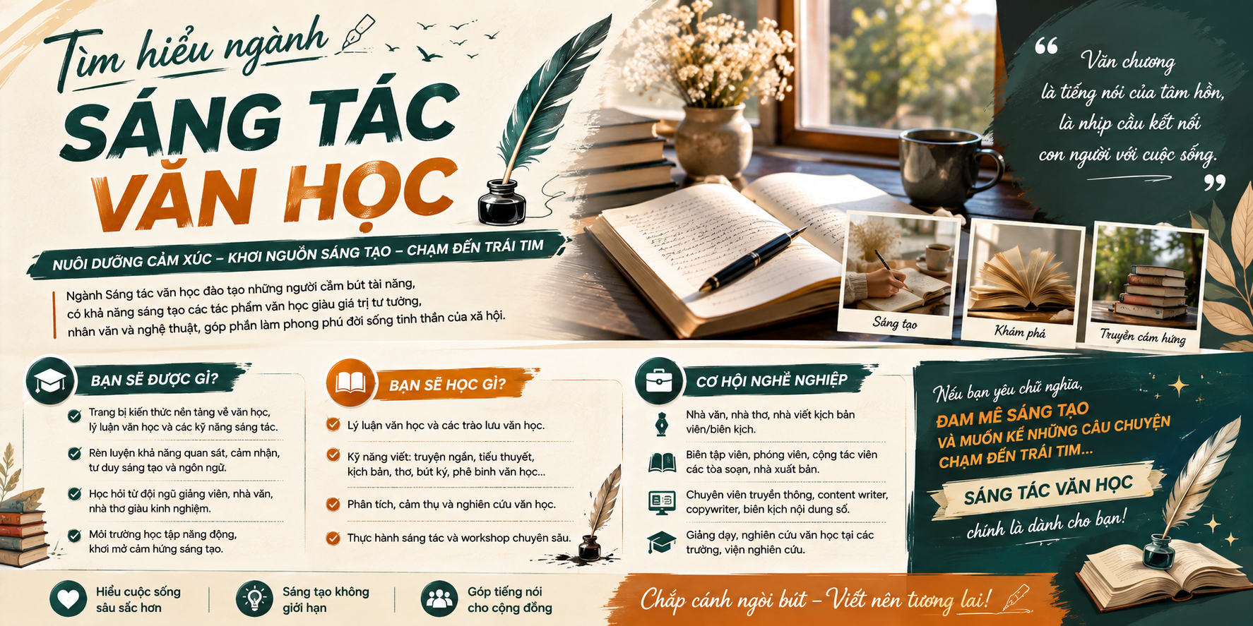 Ngành Sáng tác văn học là gì, học gì, học trường nào, ra trường làm nghề gì?