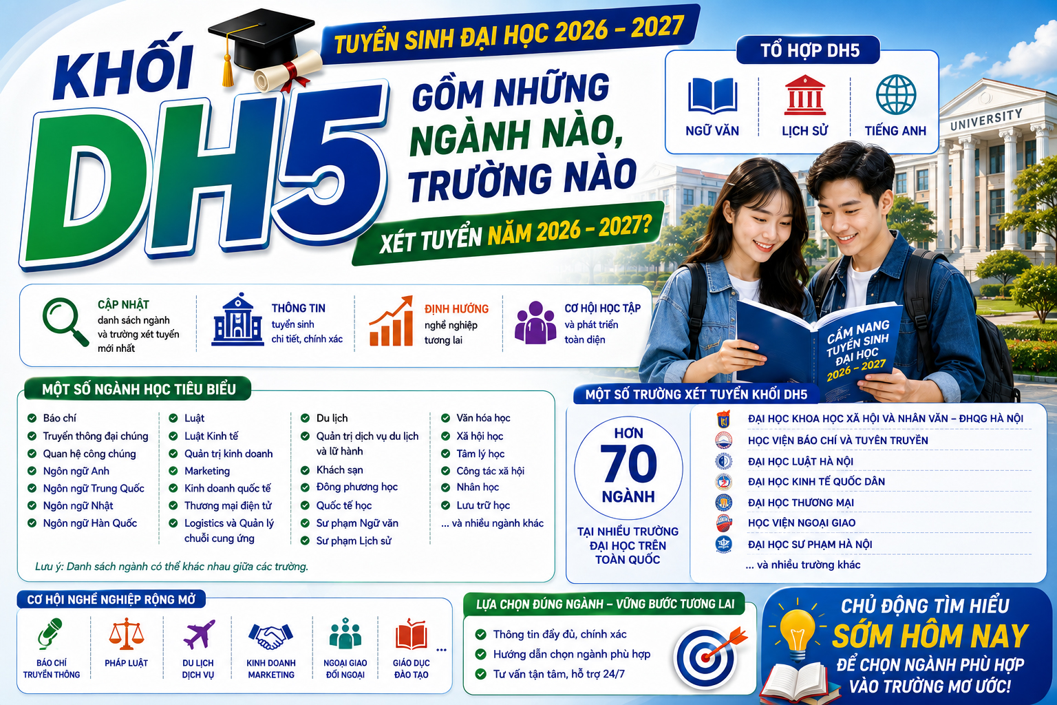 Khối DH5 gồm những ngành nào, trường nào xét tuyển năm 2026 – 2027