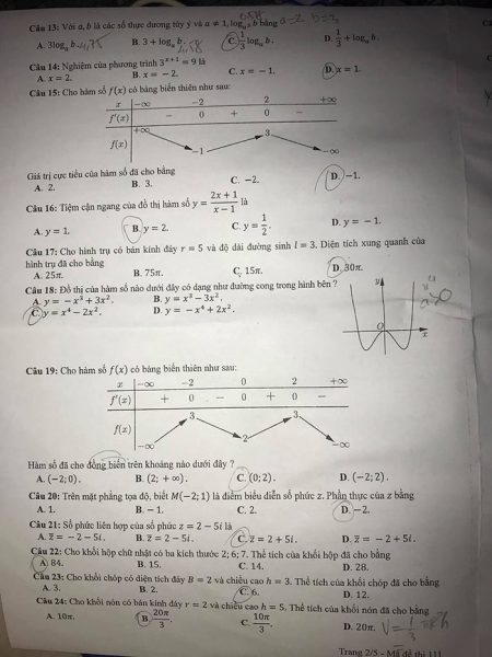 đề toán thi thpt 2020 mã 111 phần 1