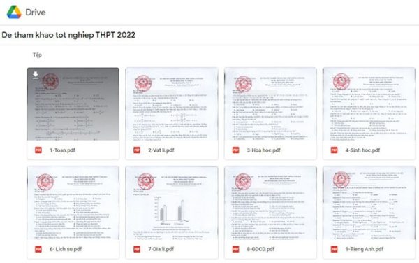 Đề thi tham khảo kì tốt nghiệp THPT năm 2022 của Bộ GD&ĐT