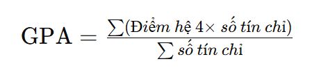 công thức tính gpa