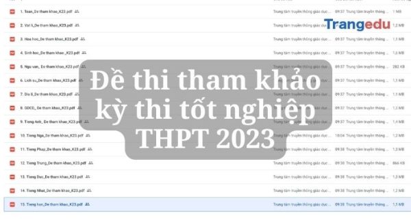 Đề thi tham khảo kì tốt nghiệp THPT năm 2023 của Bộ GD&ĐT