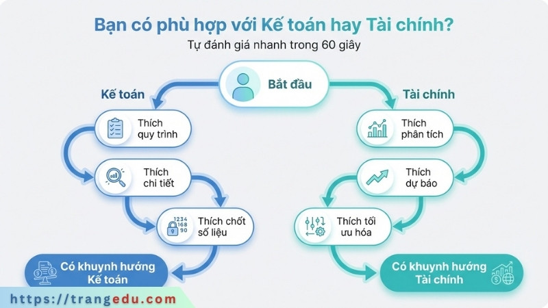 Infographic giúp tự đánh giá bạn hợp Kế toán hay Tài chính