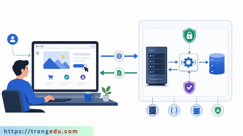 Backend Developer xử lý phần hệ thống phía sau giao diện