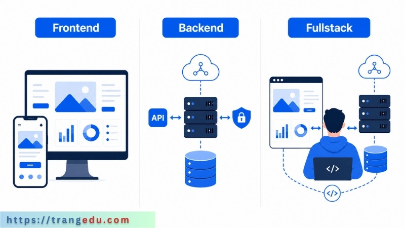 So sánh Backend Frontend và Fullstack Developer