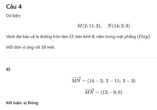 Phần II Câu 4a thi Toán THPT 2026